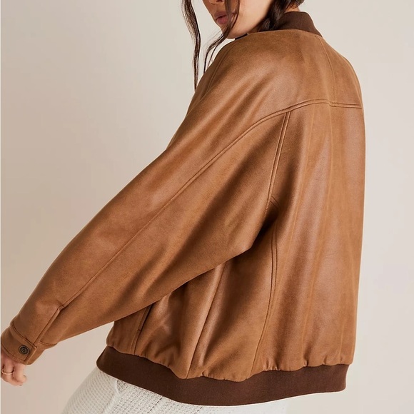 NWT We The Free Wild Rose Vegan Suede Bomber Jacket - Picture 2 of 8